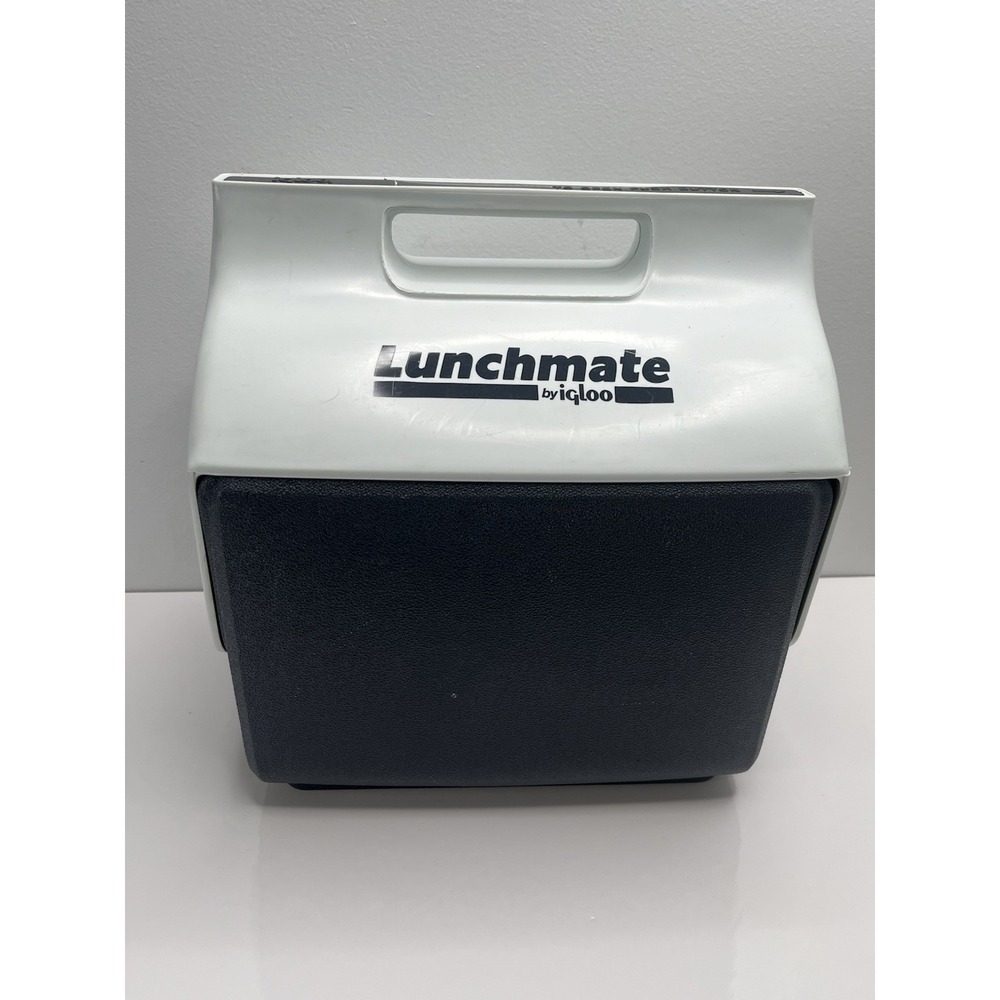 Vintage 1987 Igloo Lunchmate Cooler‎ Navy Blue White Lid 80s Retro CLEAN USA